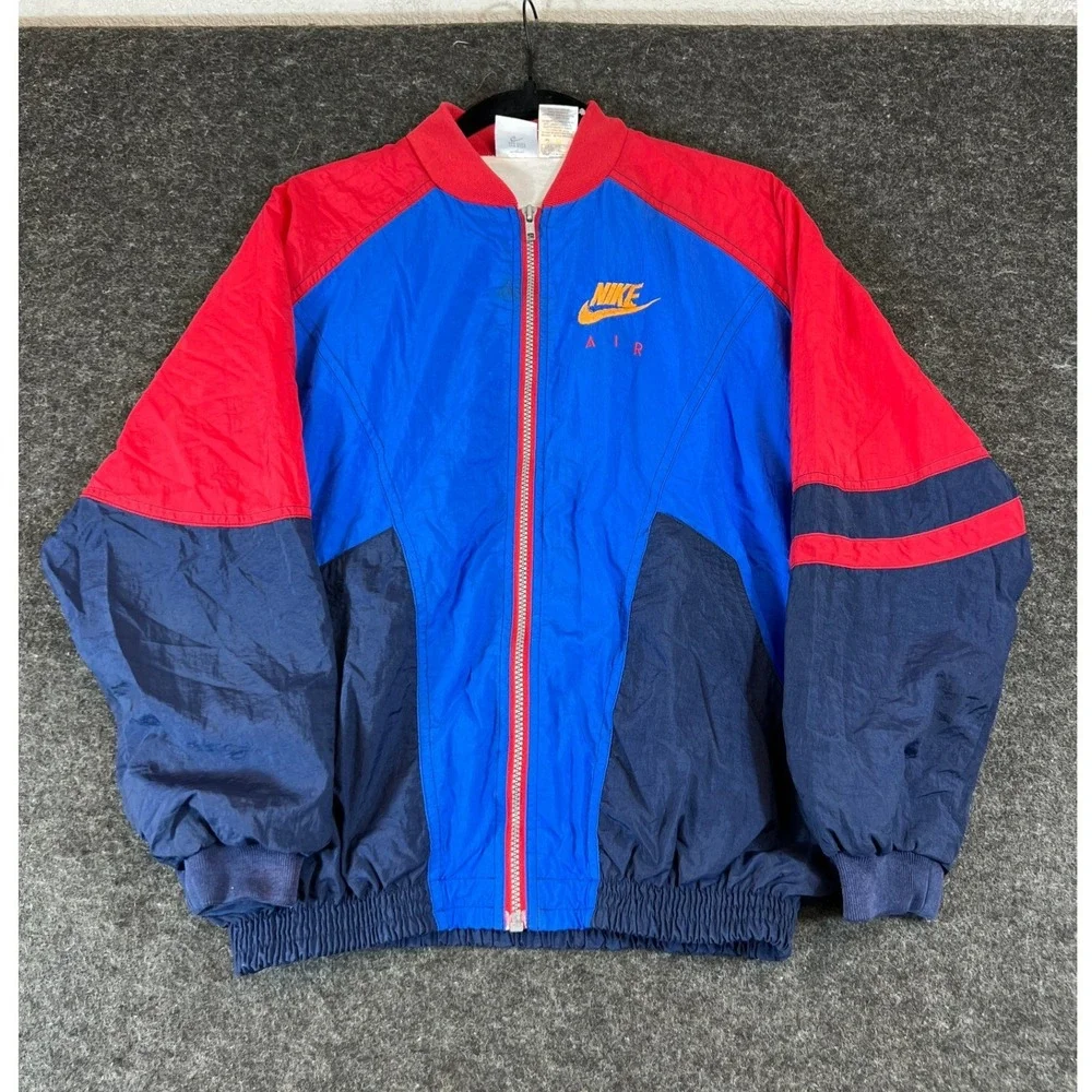 VTG 90s Nike Air Windbreaker Jacket Youth Large Colorblock Full Zip Sportswear